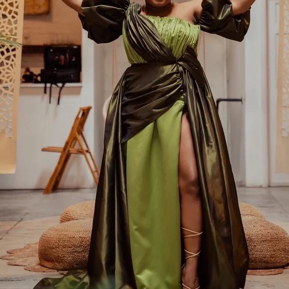 Dresses | A Night Gown For Wedding Prom Photoshoot Engagement Soire 2 Shade  Of Green | Poshmark